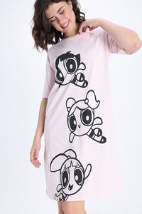 Zivame Power Puff Knit Cotton Loungewear Dress - Barely Pink — thumbnail 3